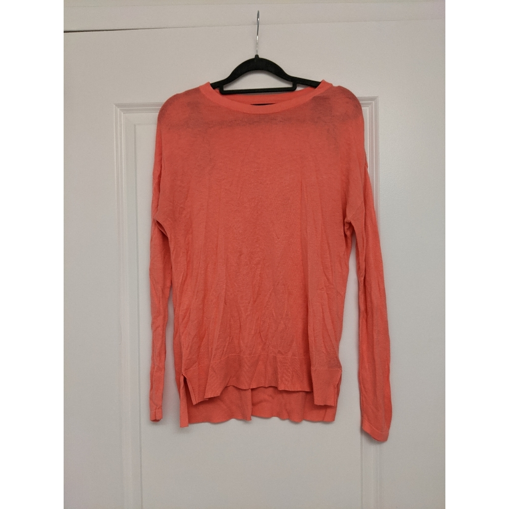 Forever 21 Vibrant Orange/Pink Toned Long Sleeve Shirt